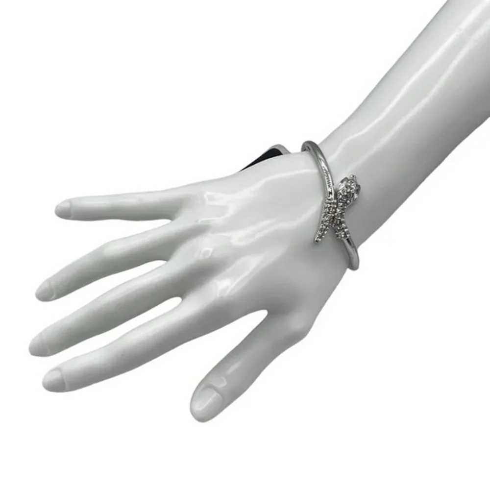 g by Gennaro Silver Diamond Snake Bangle Bracelet